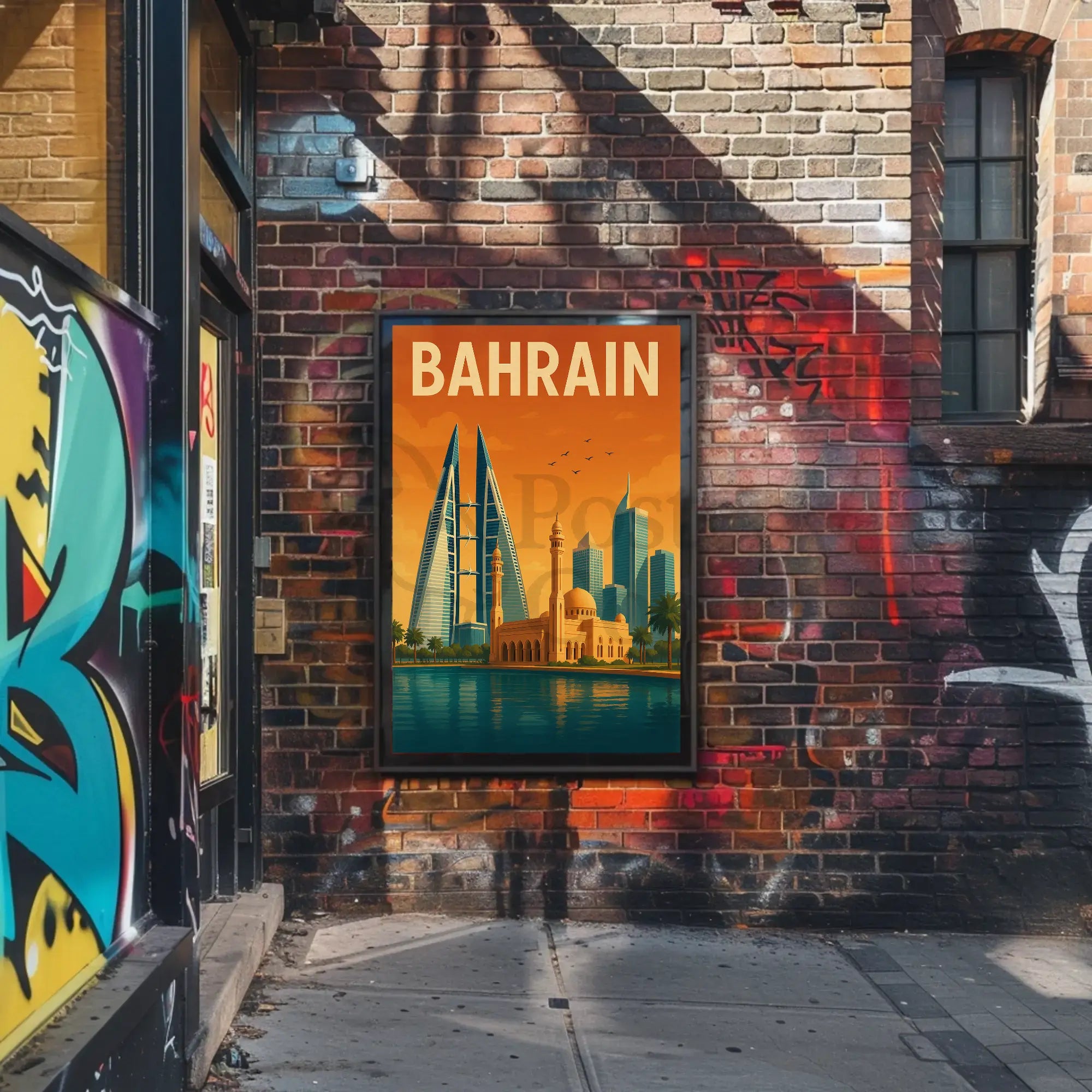 Bahrain Heritage Meets Modernity Travel Poster PosterGoat