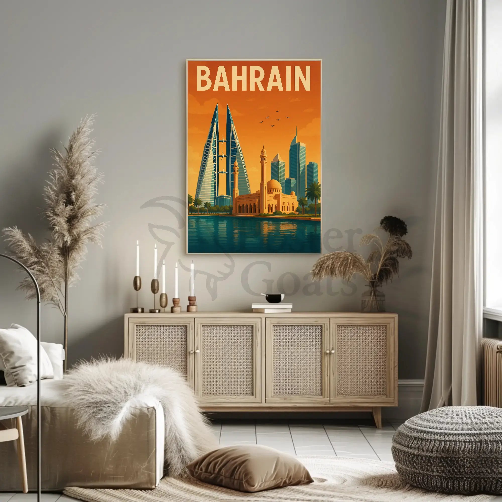 Bahrain Heritage Meets Modernity Travel Poster PosterGoat