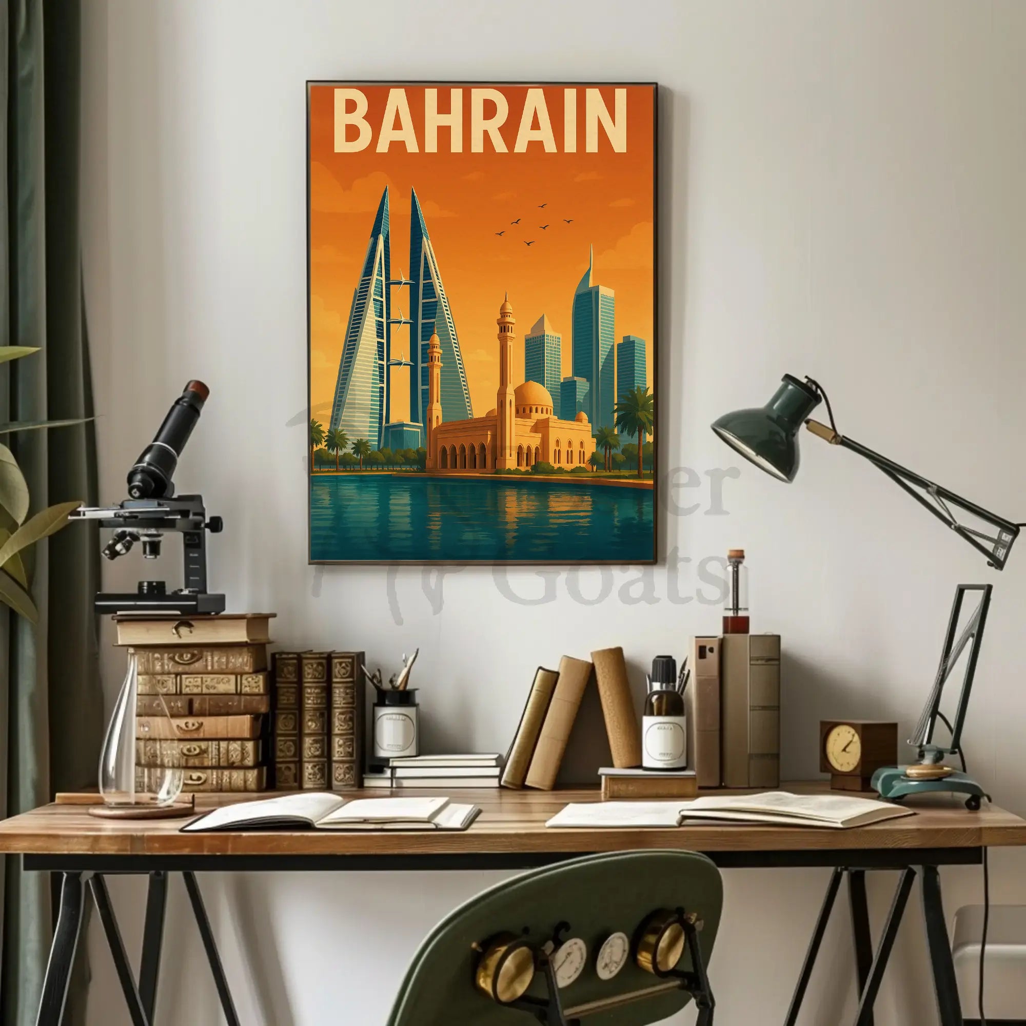 Bahrain Heritage Meets Modernity Travel Poster PosterGoat