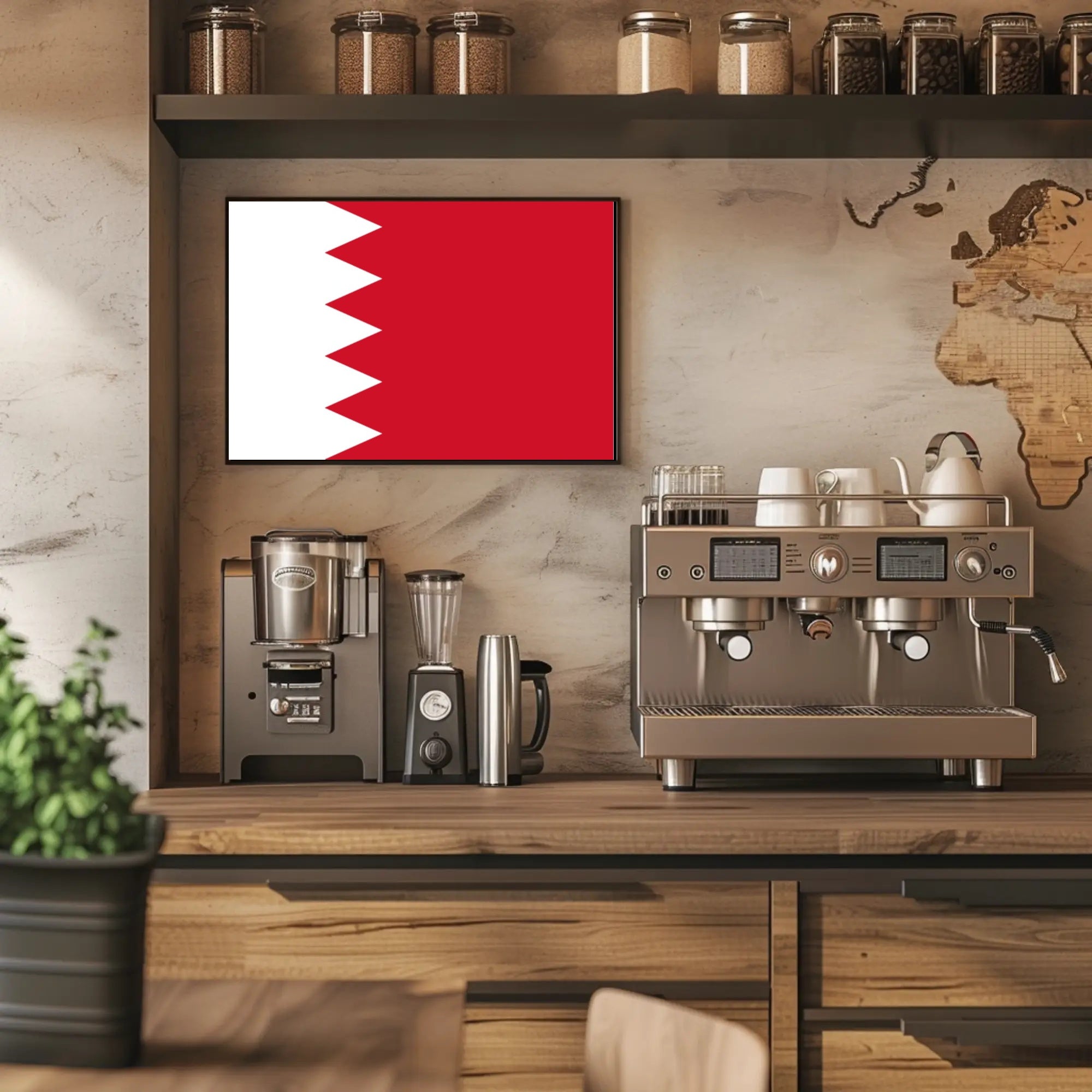 Bahrain National Flag Modern Patriotic Country Flag Poster PosterGoat