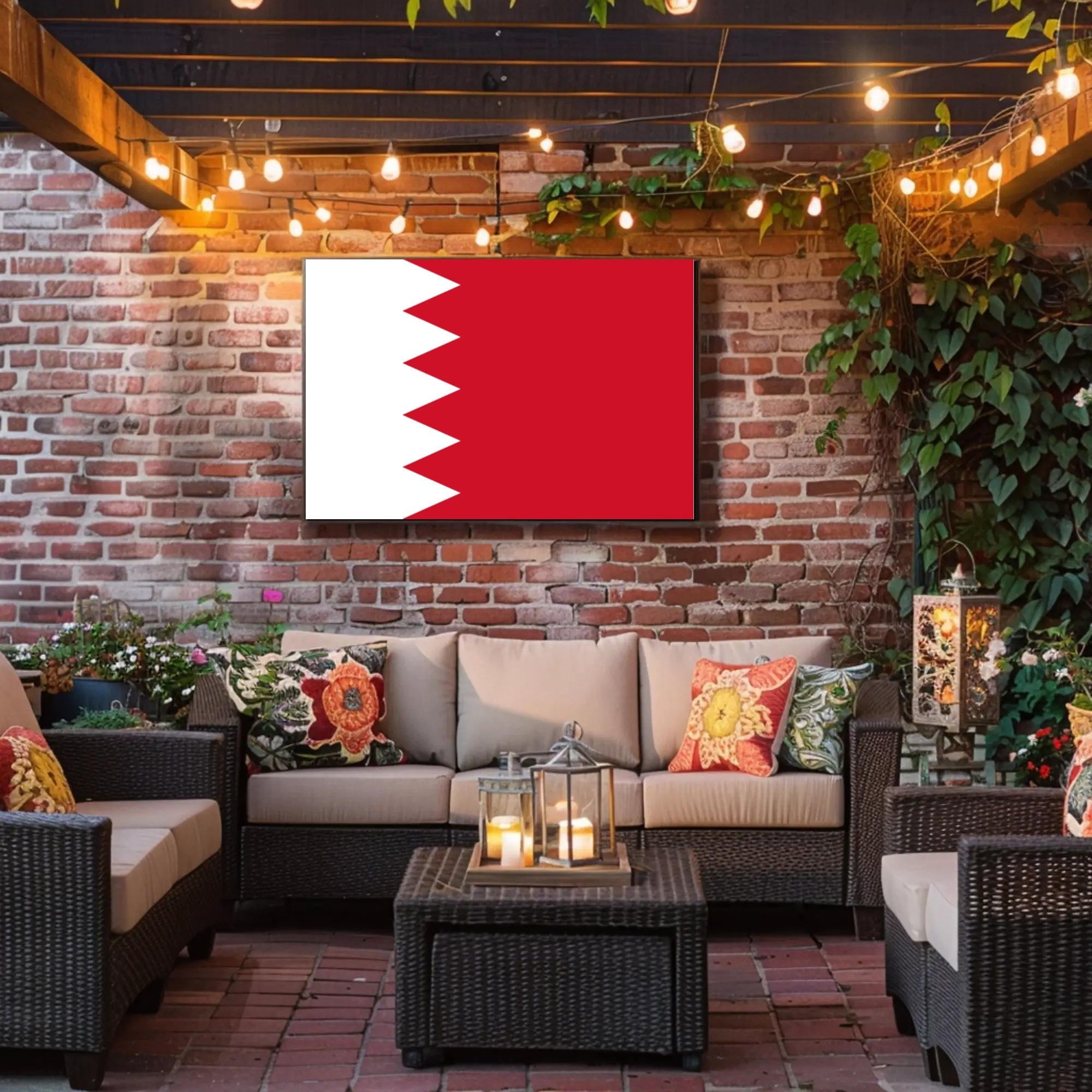 Bahrain National Flag Modern Patriotic Country Flag Poster PosterGoat