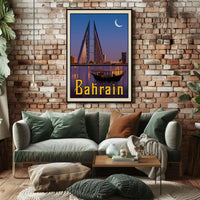 Bahrain's Blend of Tradition and Modernization Travel Poster PosterGoat