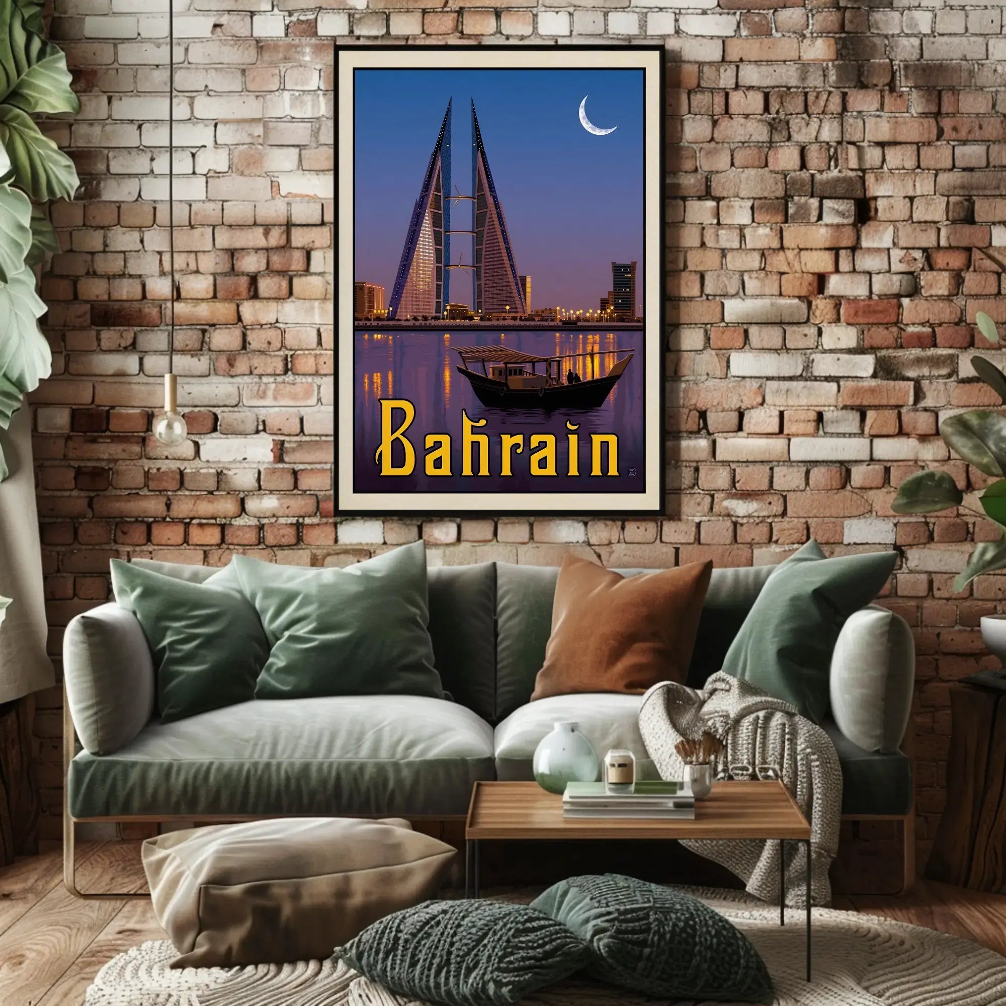 Bahrain's Blend of Tradition and Modernization Travel Poster PosterGoat