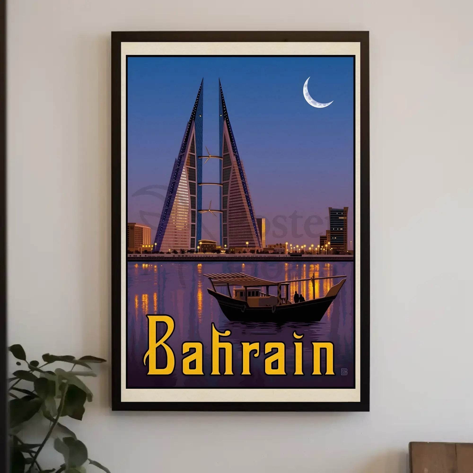 Bahrain's Blend of Tradition and Modernization Travel Poster PosterGoat