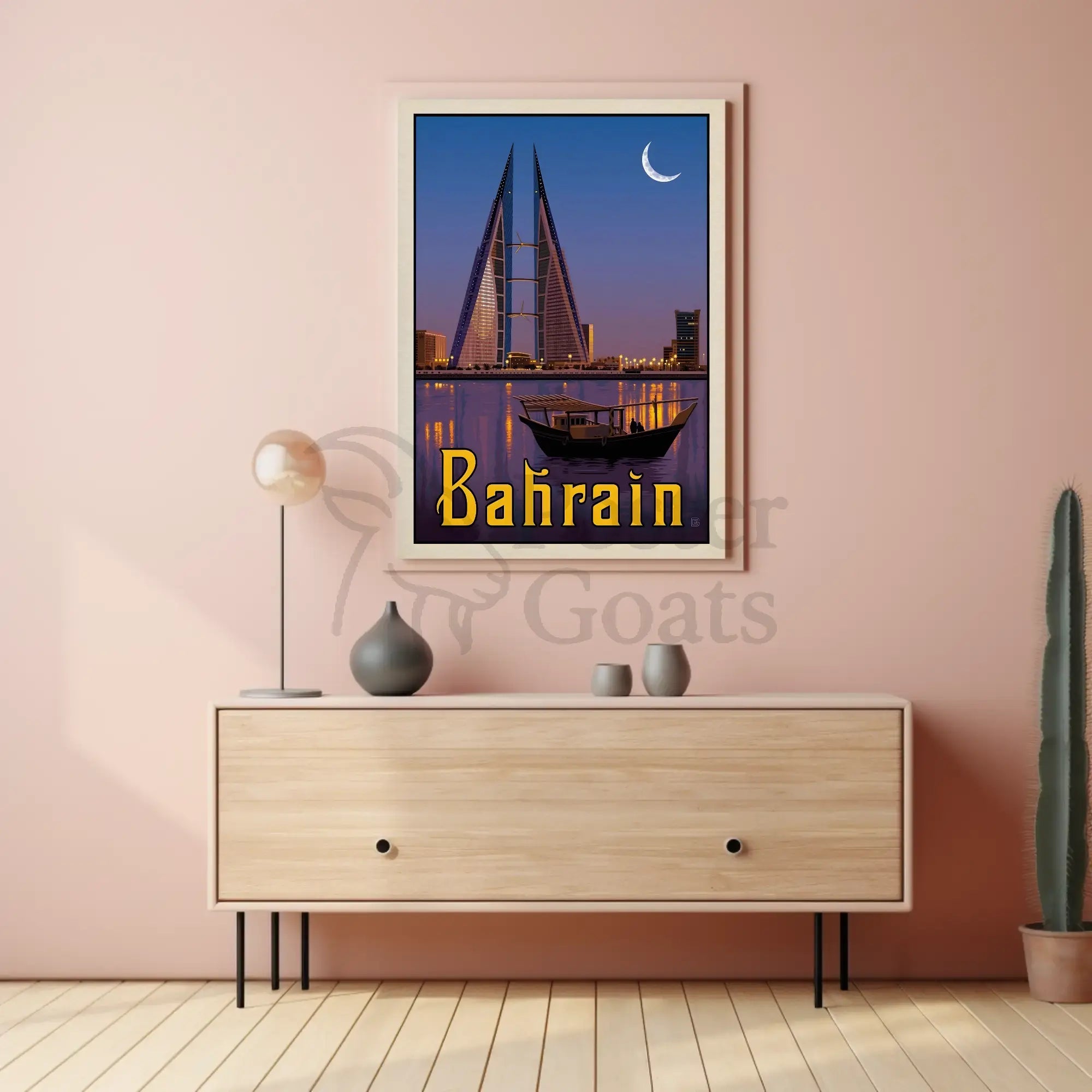 Bahrain's Blend of Tradition and Modernization Travel Poster PosterGoat