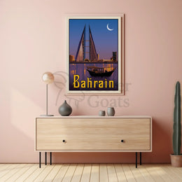 Bahrain's Blend of Tradition and Modernization Travel Poster PosterGoat