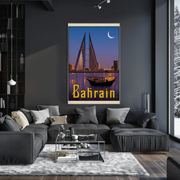 Bahrain's Blend of Tradition and Modernization Travel Poster PosterGoat