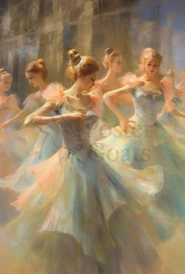 Ballet Dancers in Motion Impressionistic Artistic Poster PosterGoat