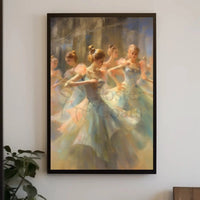Ballet Dancers in Motion Impressionistic Artistic Poster PosterGoat