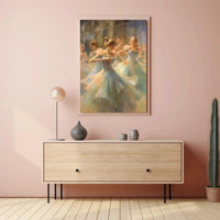 Ballet Dancers in Motion Impressionistic Artistic Poster PosterGoat