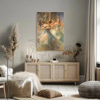 Ballet Dancers in Motion Impressionistic Artistic Poster PosterGoat
