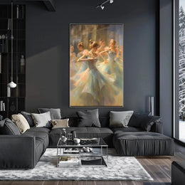 Ballet Dancers in Motion Impressionistic Artistic Poster PosterGoat