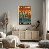 Baltimore Charm: Retro Travel Poster PosterGoat