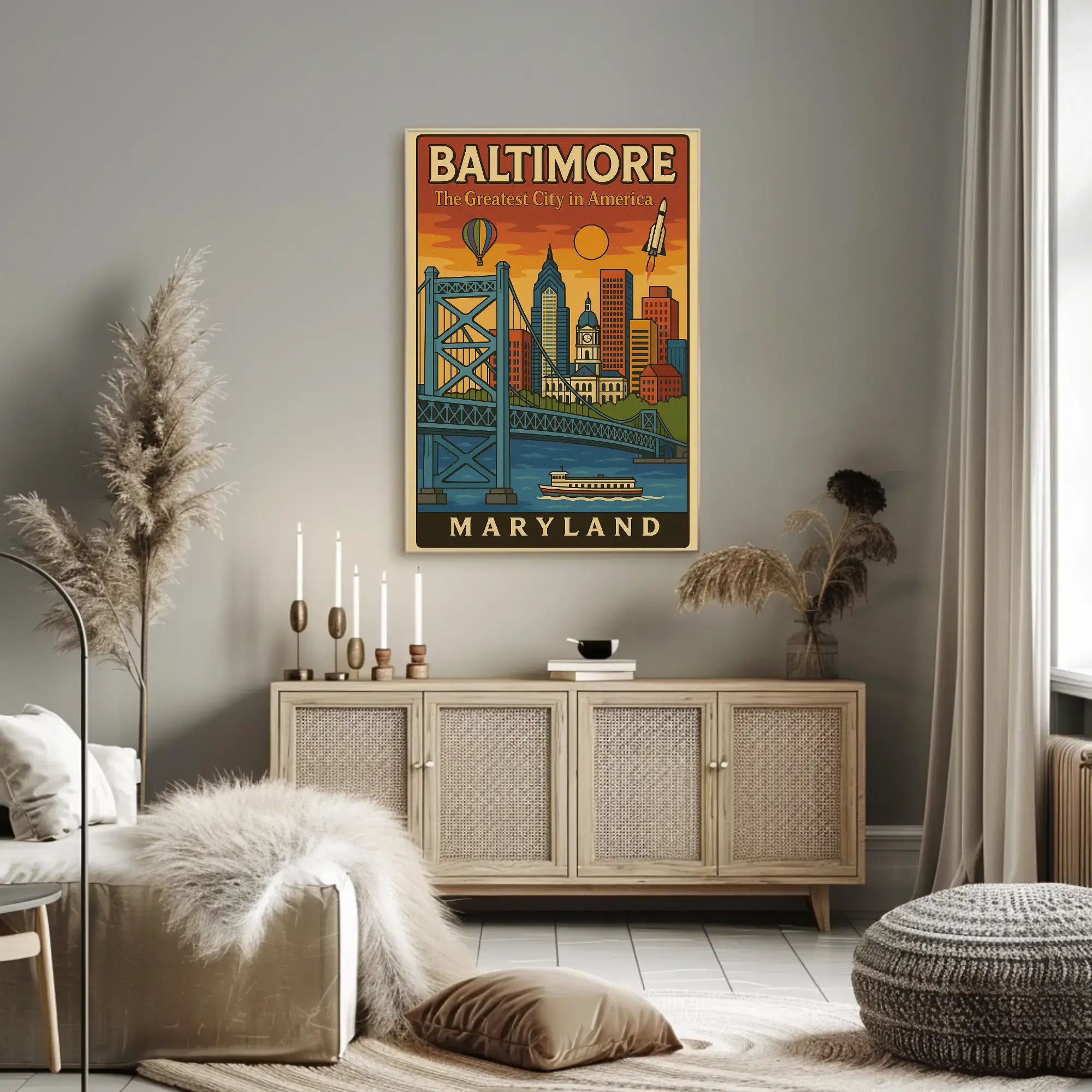 Baltimore Charm: Retro Travel Poster PosterGoat