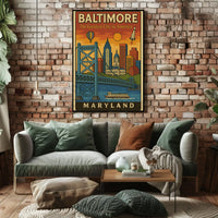 Baltimore Charm: Retro Travel Poster PosterGoat
