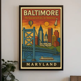 Baltimore Charm: Retro Travel Poster PosterGoat