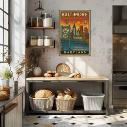 Baltimore Charm: Retro Travel Poster PosterGoat
