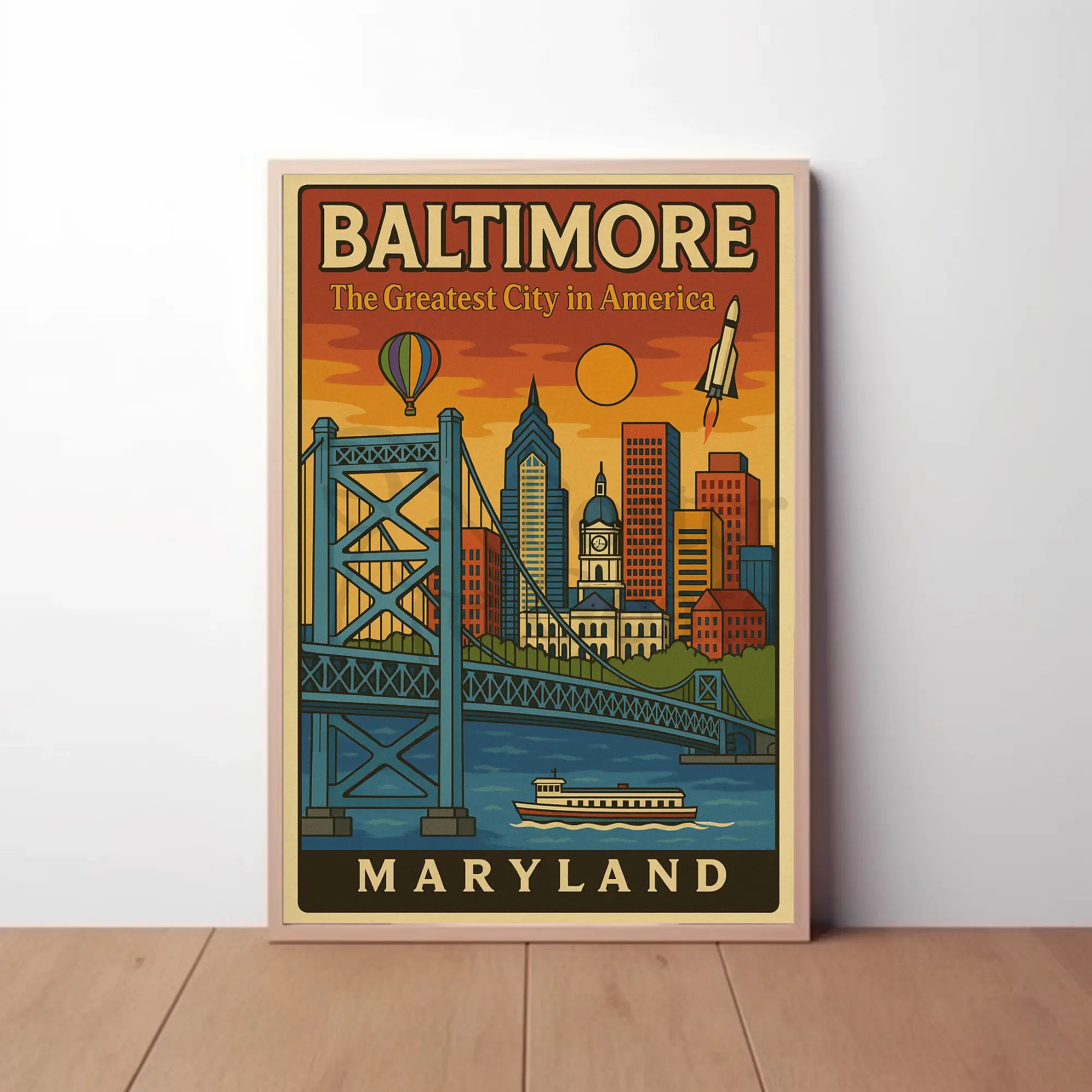 Baltimore Charm: Retro Travel Poster PosterGoat