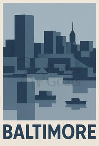 Baltimore Cityscape Modern Art Abstract, Artistic, or Pop Culture Poster PosterGoat