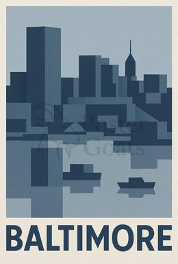 Baltimore Cityscape Modern Art Abstract, Artistic, or Pop Culture Poster PosterGoat