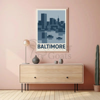 Baltimore Cityscape Modern Art Abstract, Artistic, or Pop Culture Poster PosterGoat