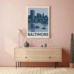 Baltimore Cityscape Modern Art Abstract, Artistic, or Pop Culture Poster PosterGoat