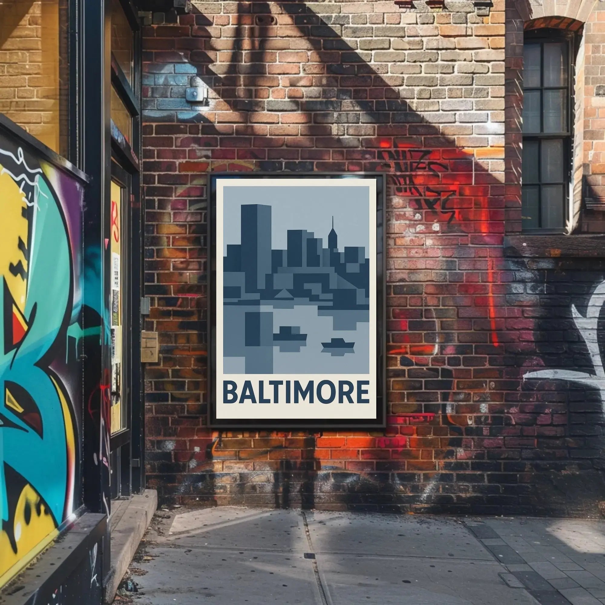 Baltimore Cityscape Modern Art Abstract, Artistic, or Pop Culture Poster PosterGoat