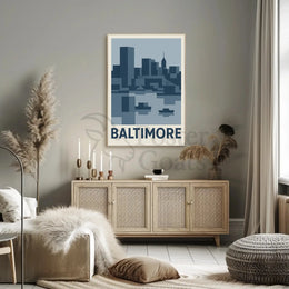 Baltimore Cityscape Modern Art Abstract, Artistic, or Pop Culture Poster PosterGoat