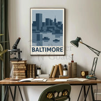 Baltimore Cityscape Modern Art Abstract, Artistic, or Pop Culture Poster PosterGoat