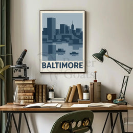 Baltimore Cityscape Modern Art Abstract, Artistic, or Pop Culture Poster PosterGoat
