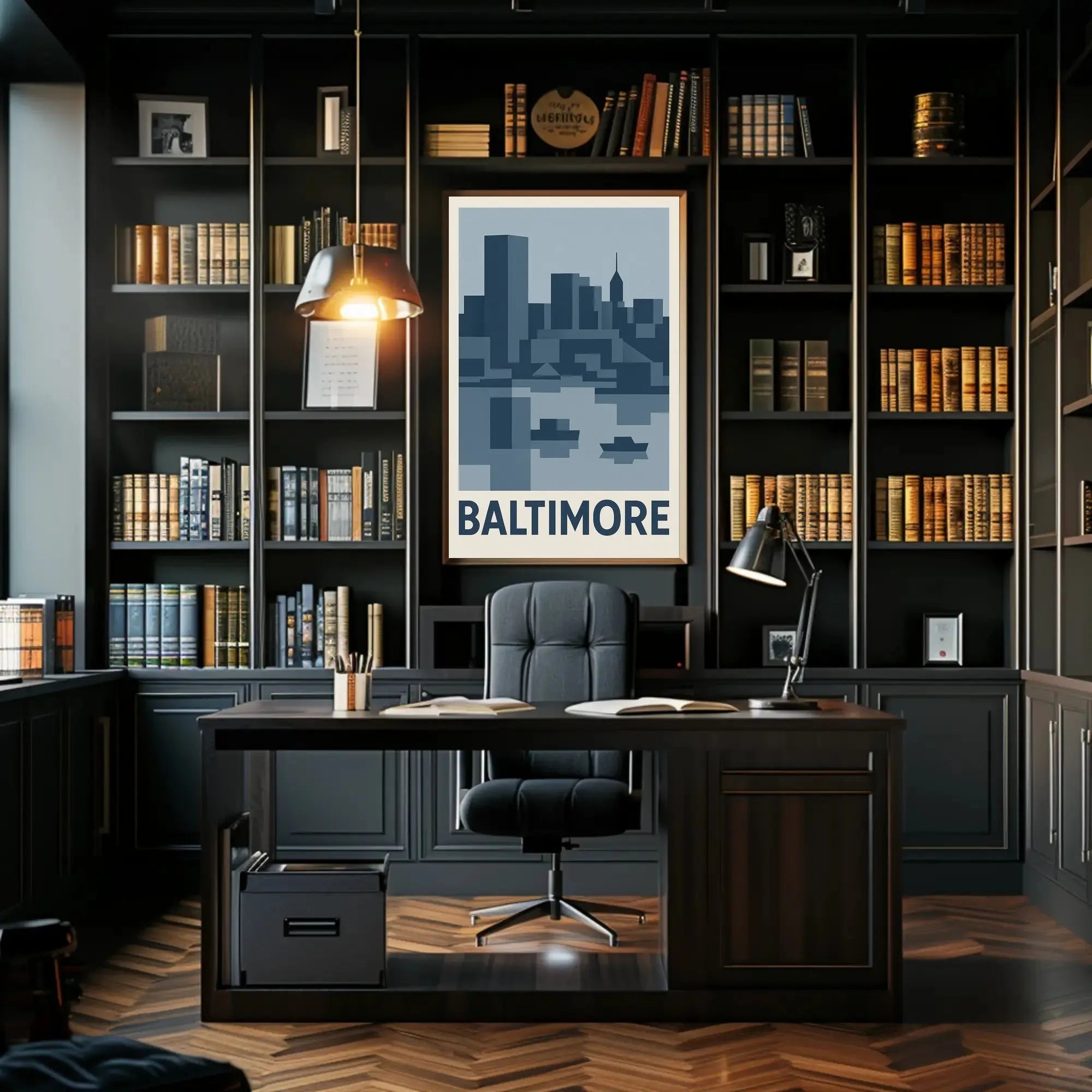Baltimore Cityscape Modern Art Abstract, Artistic, or Pop Culture Poster PosterGoat