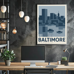 Baltimore Cityscape Modern Art Abstract, Artistic, or Pop Culture Poster PosterGoat