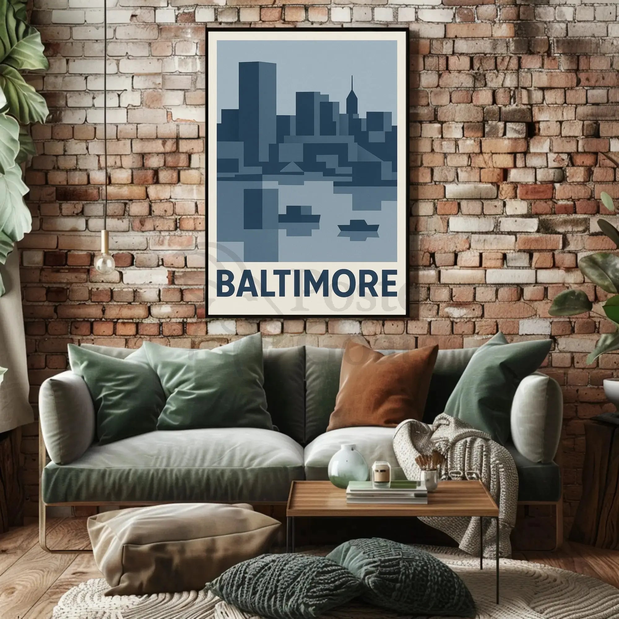 Baltimore Cityscape Modern Art Abstract, Artistic, or Pop Culture Poster PosterGoat