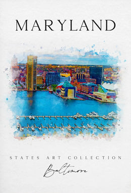 Baltimore Harbor Scenic Artistic Travel Poster PosterGoat