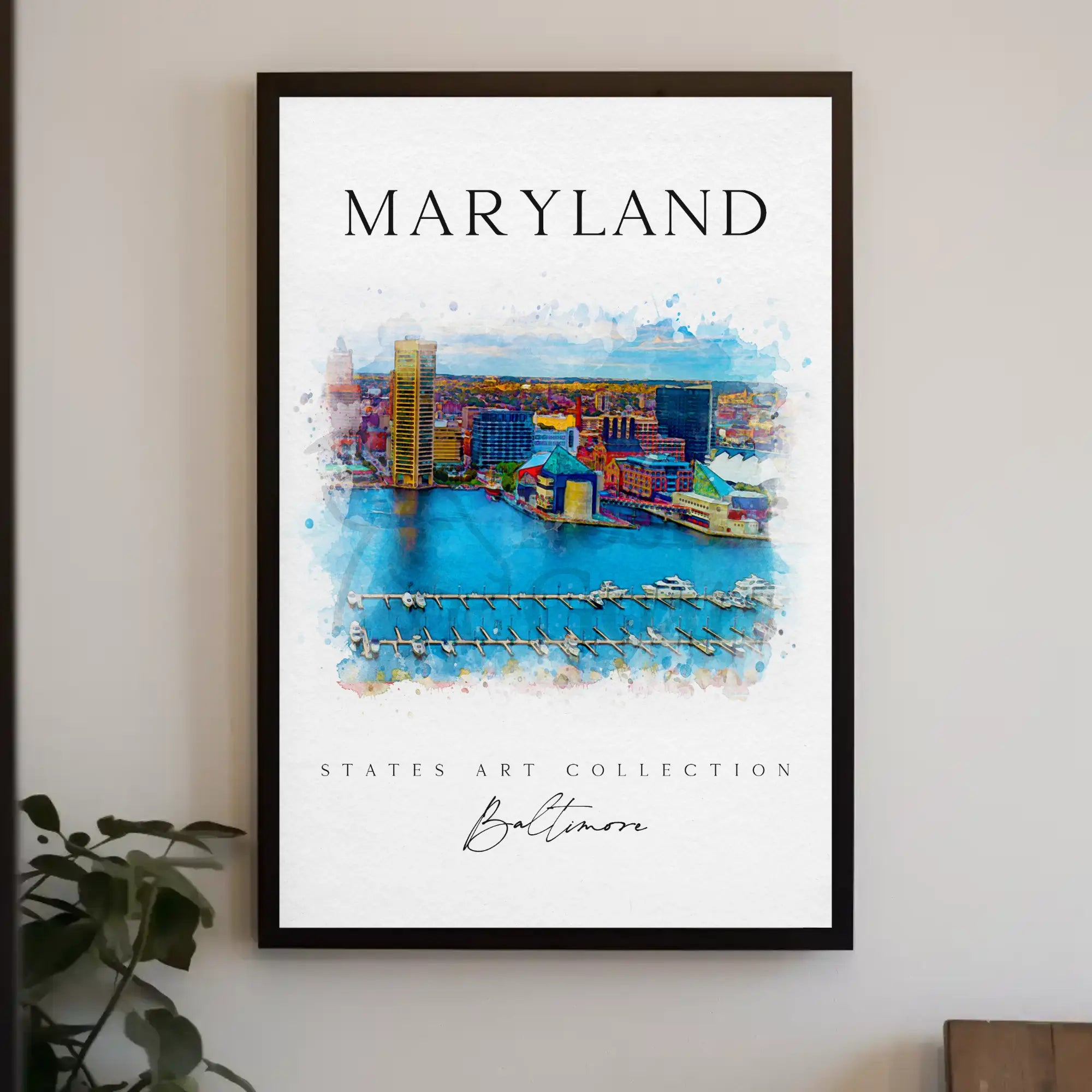 Baltimore Harbor Scenic Artistic Travel Poster PosterGoat