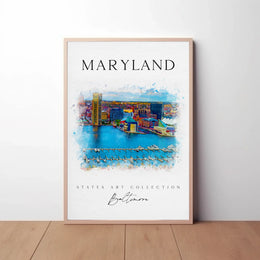 Baltimore Harbor Scenic Artistic Travel Poster PosterGoat