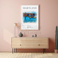 Baltimore Harbor Scenic Artistic Travel Poster PosterGoat