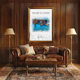 Baltimore Harbor Scenic Artistic Travel Poster PosterGoat
