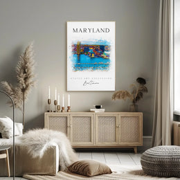 Baltimore Harbor Scenic Artistic Travel Poster PosterGoat