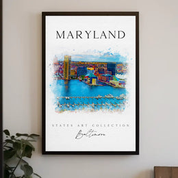 Baltimore Harbor Scenic Artistic Travel Poster PosterGoat
