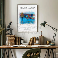 Baltimore Harbor Scenic Artistic Travel Poster PosterGoat