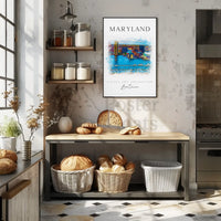 Baltimore Harbor Scenic Artistic Travel Poster PosterGoat