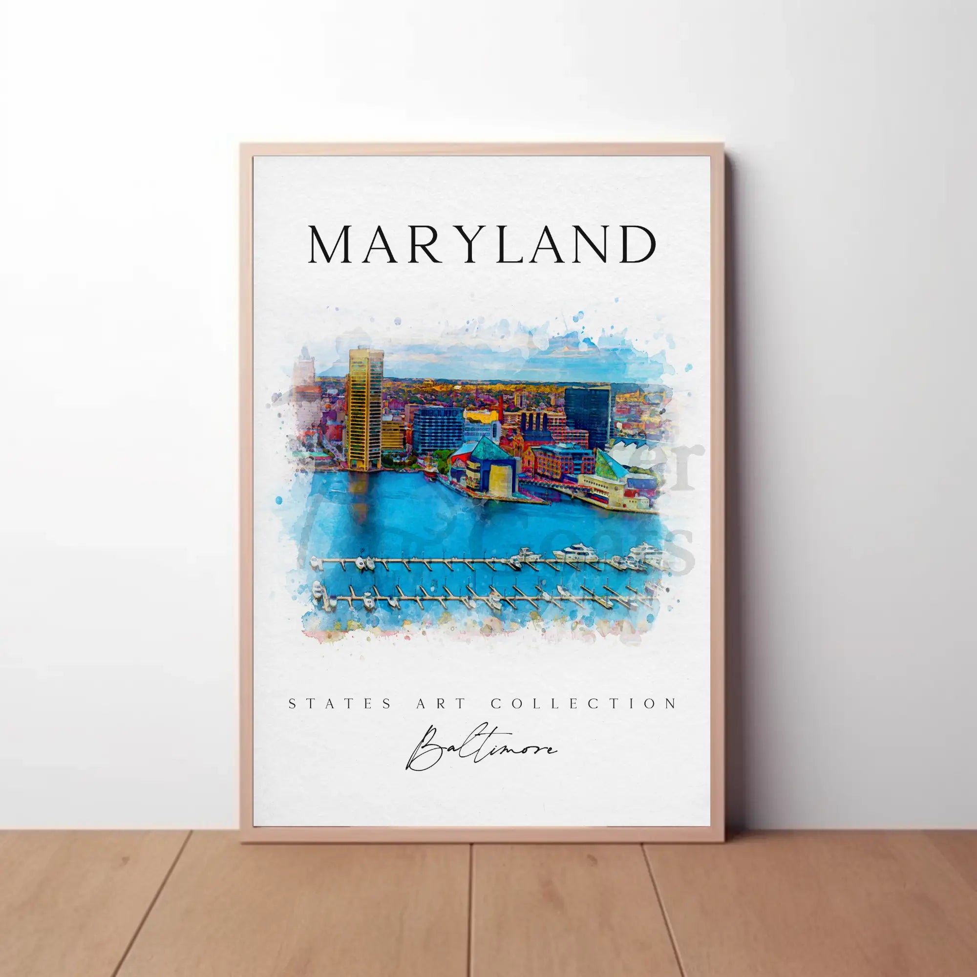 Baltimore Harbor Scenic Artistic Travel Poster PosterGoat