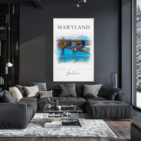 Baltimore Harbor Scenic Artistic Travel Poster PosterGoat