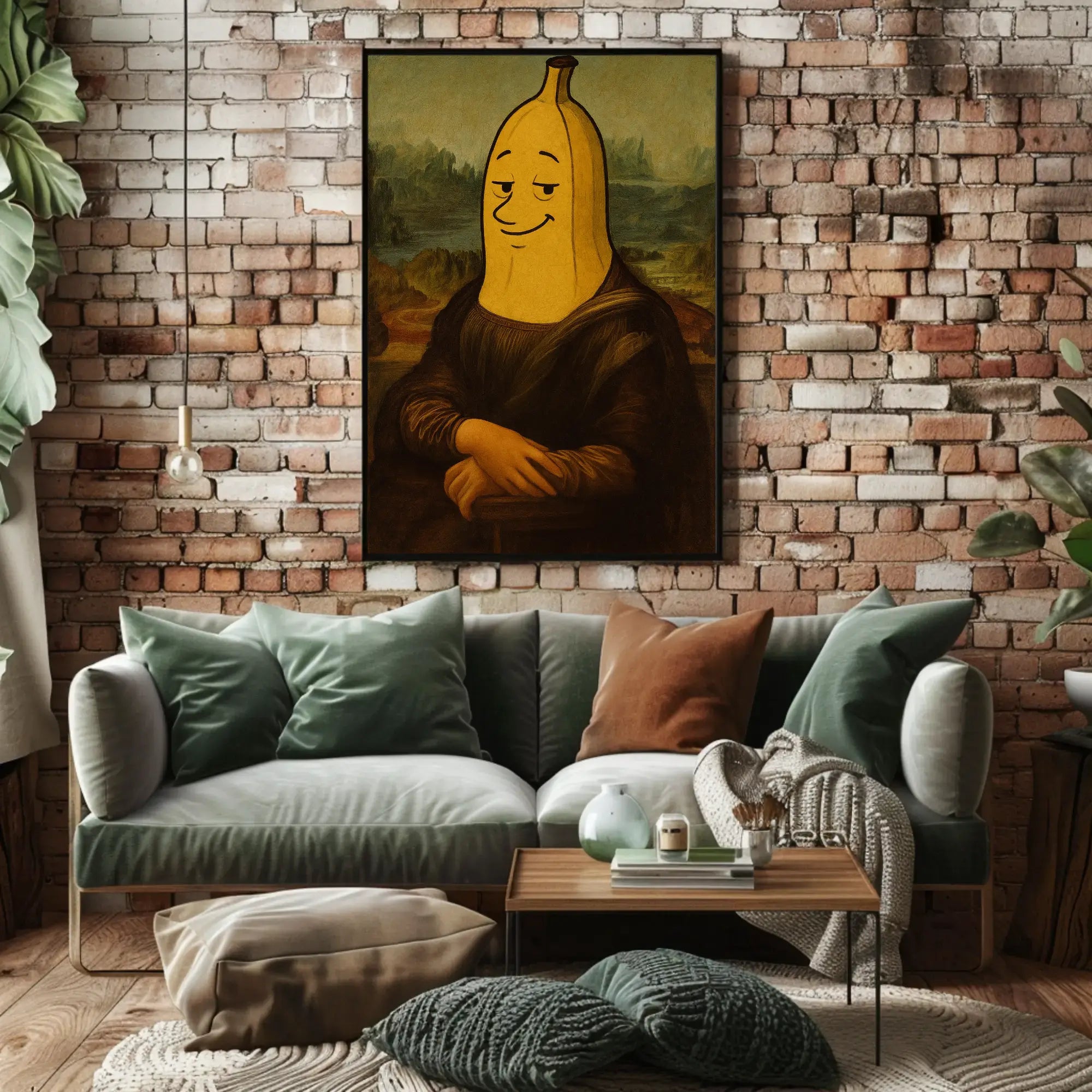 Banana Head Mona Lisa Artistic Poster PosterGoat