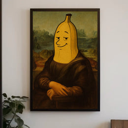 Banana Head Mona Lisa Artistic Poster PosterGoat