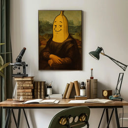 Banana Head Mona Lisa Artistic Poster PosterGoat