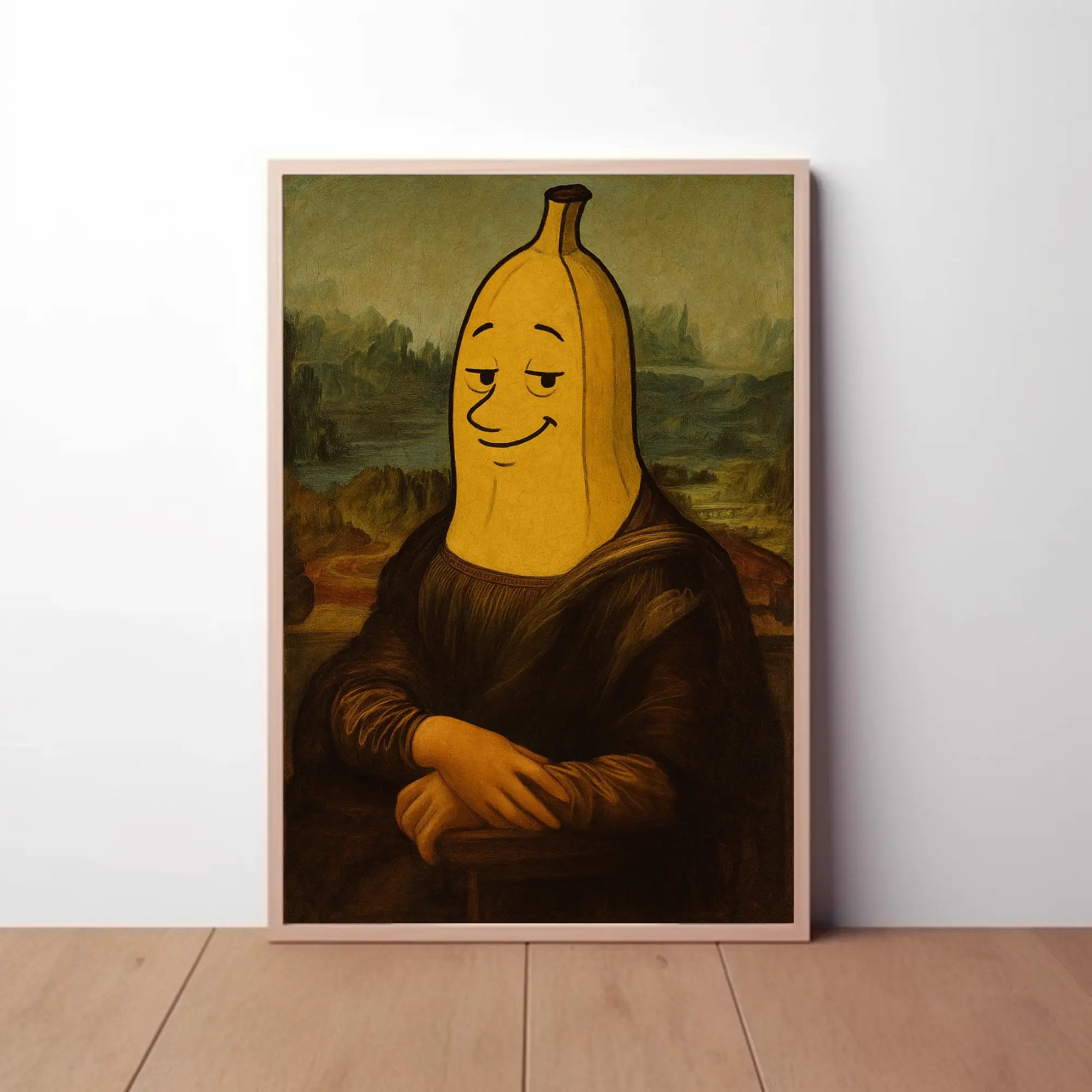Banana Head Mona Lisa Artistic Poster PosterGoat