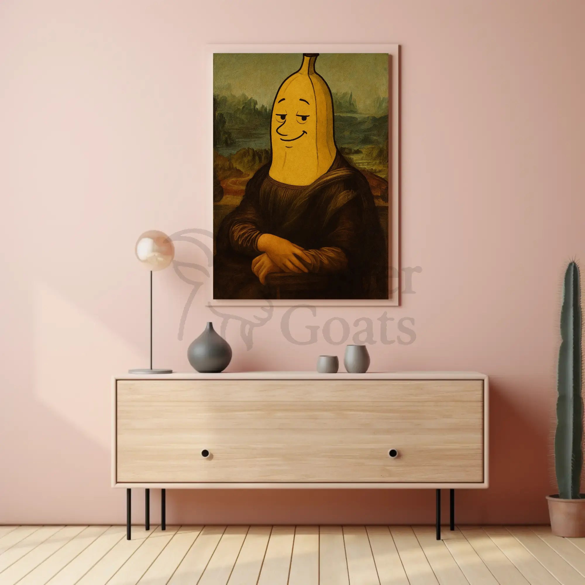 Banana Head Mona Lisa Artistic Poster PosterGoat