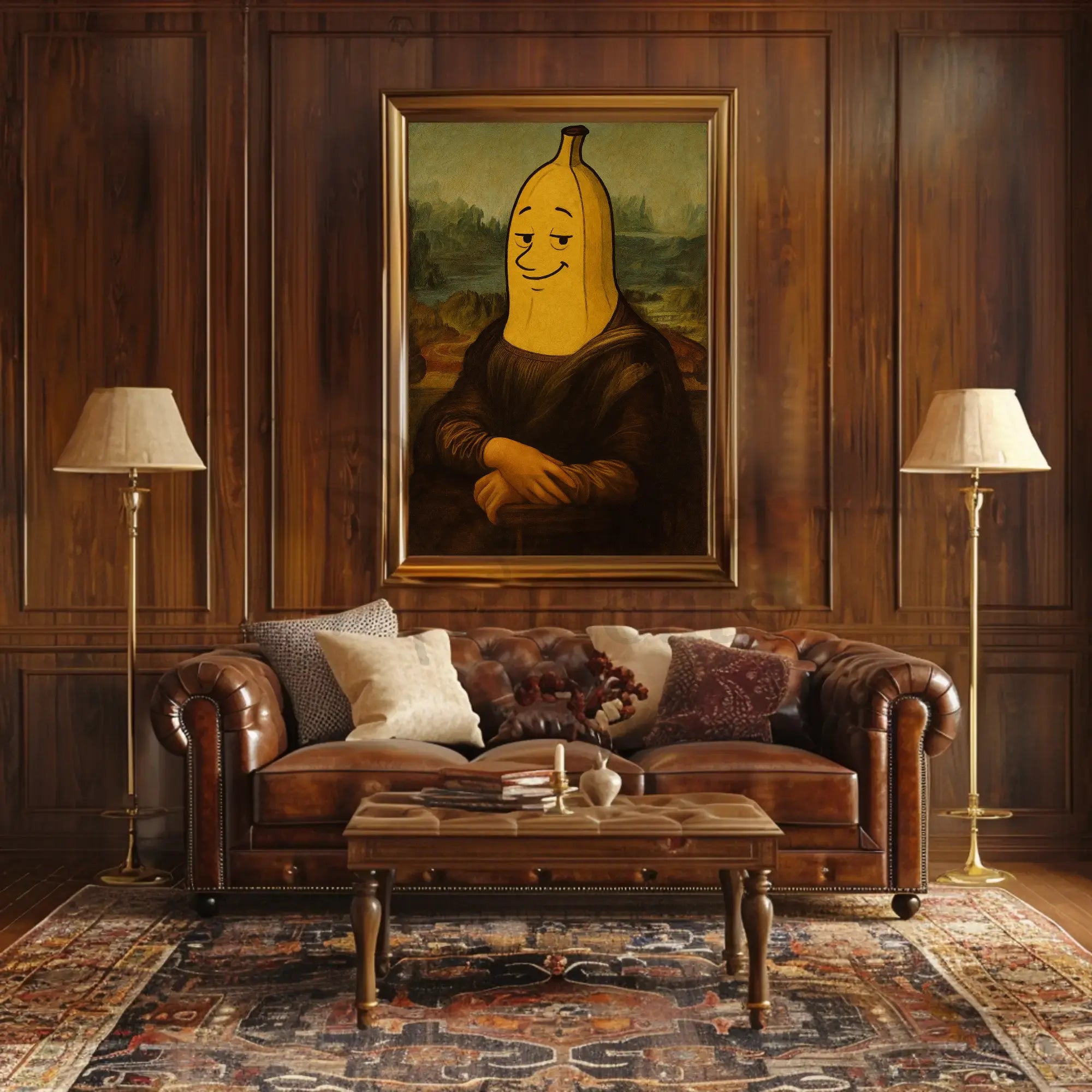 Banana Head Mona Lisa Artistic Poster PosterGoat